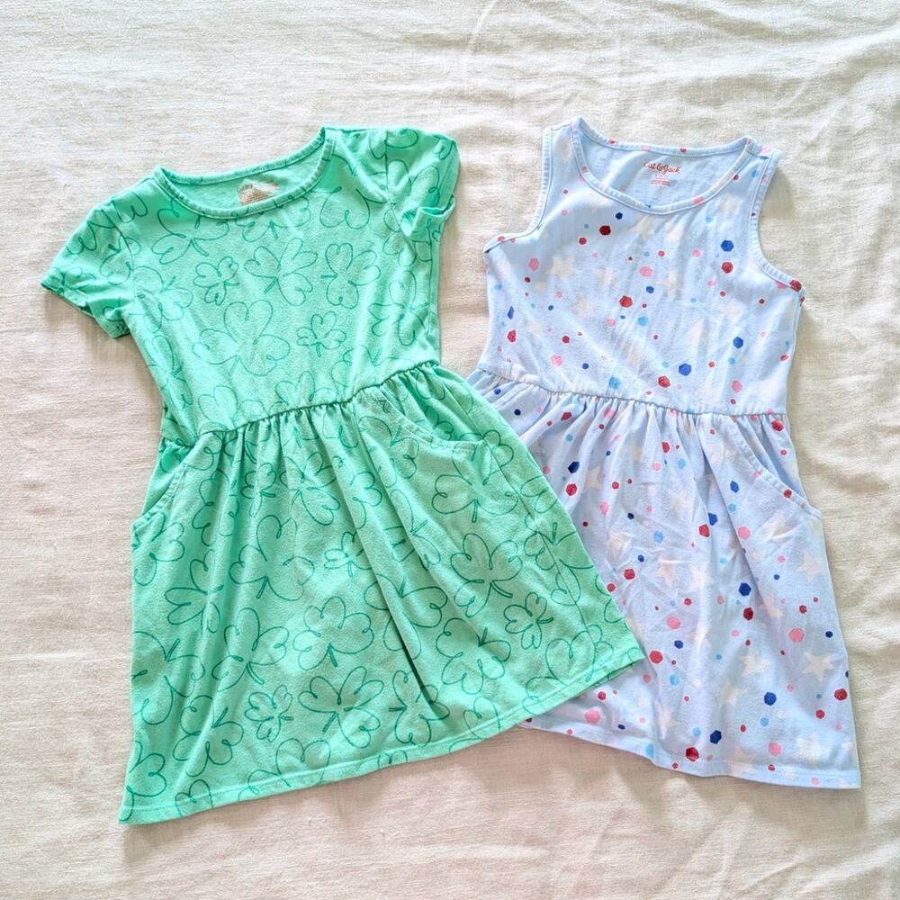 Cat & Jack Girls Holiday Dress Set St Patricks 4th of July size 5/6